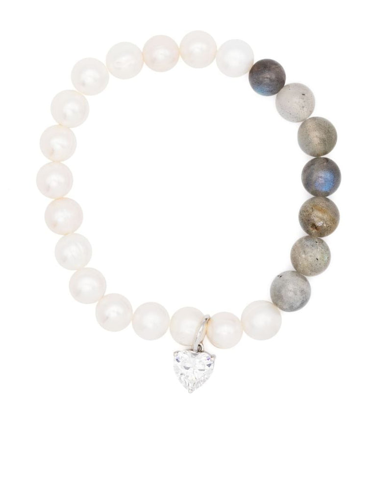 Sterling Silver P103 Pearl, Labradorite and Crystal Bracelet