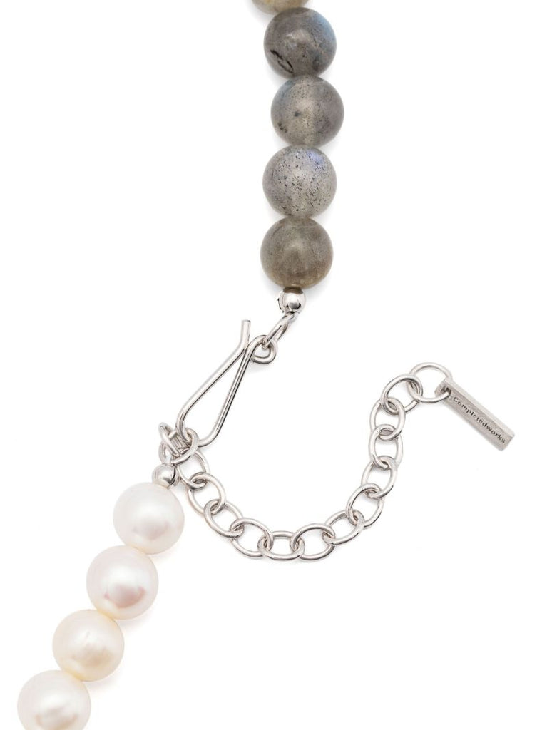 Sterling Silver P102 Pearl, Labradorite and Crystal Necklace