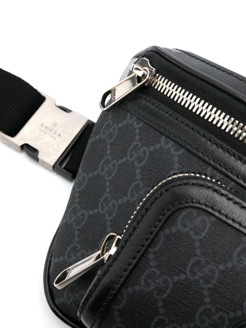 Black Gg Large Canvas Belt Bag