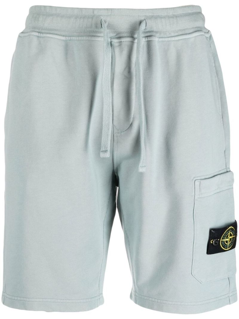 Blue Compass Patch Cotton Shorts