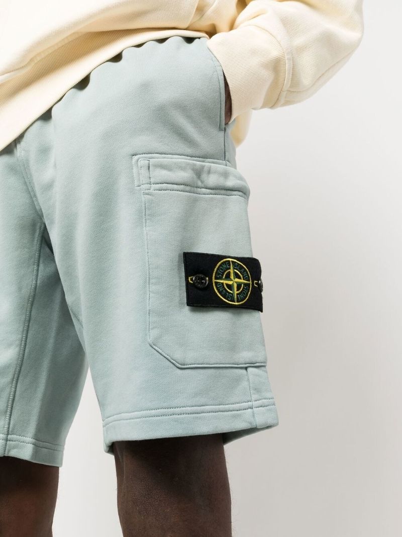 Blue Compass Patch Cotton Shorts