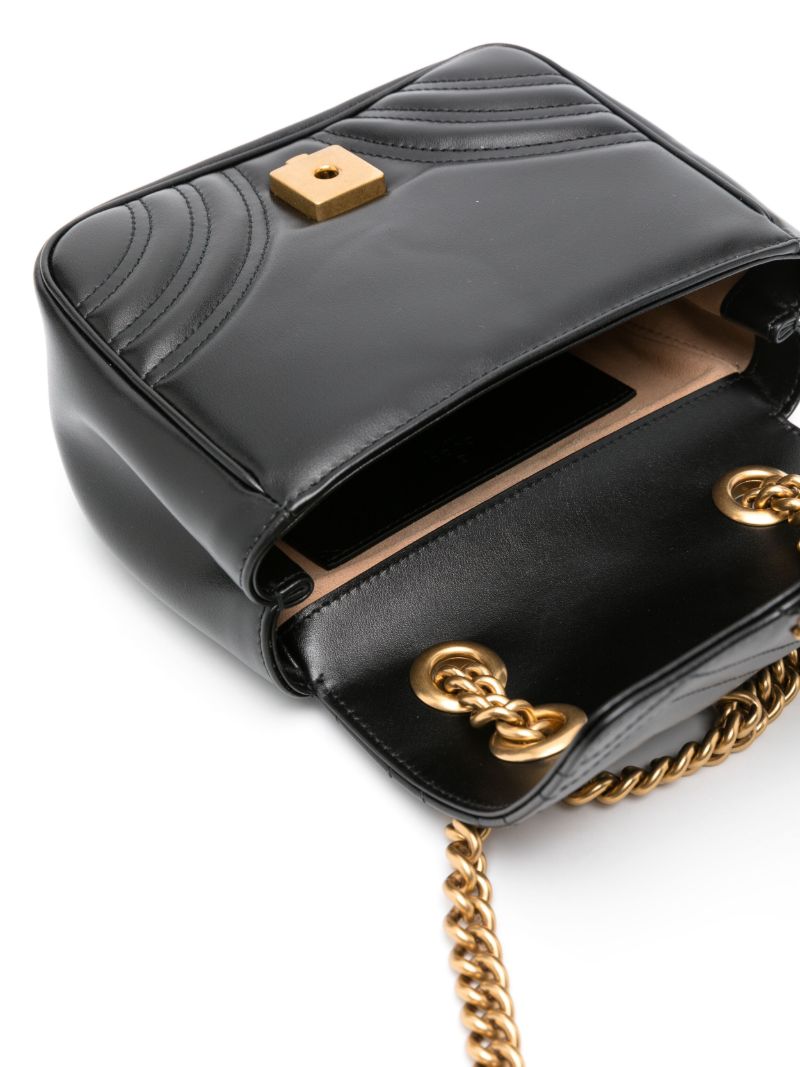 Black Gg Marmont Mini Leather Shoulder Bag