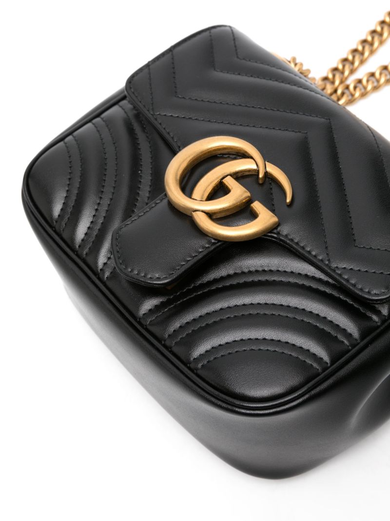 Black Gg Marmont Mini Leather Shoulder Bag