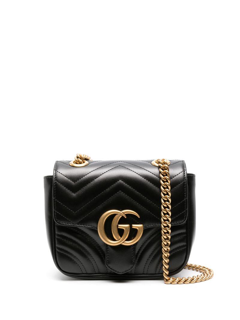 Black Gg Marmont Mini Leather Shoulder Bag