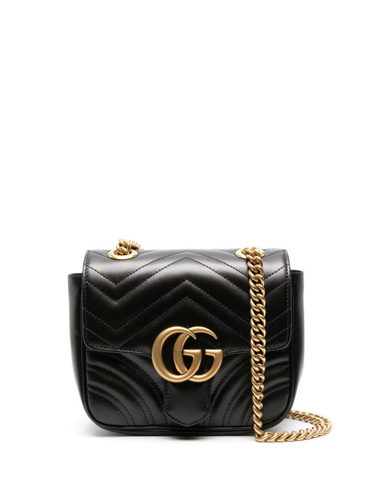 Black Gg Marmont Mini Leather Shoulder Bag