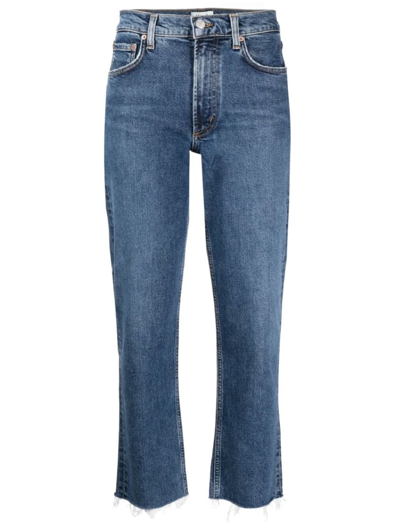 Blue Kye Straight-legs Crop Jeans