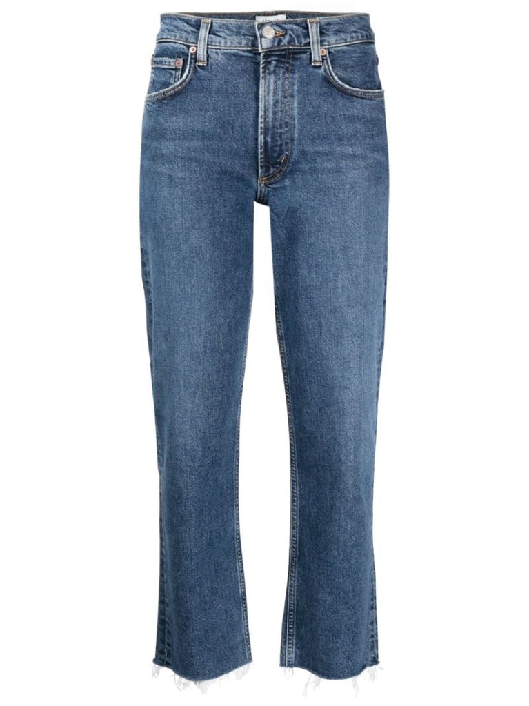 Blue Kye Straight-legs Crop Jeans