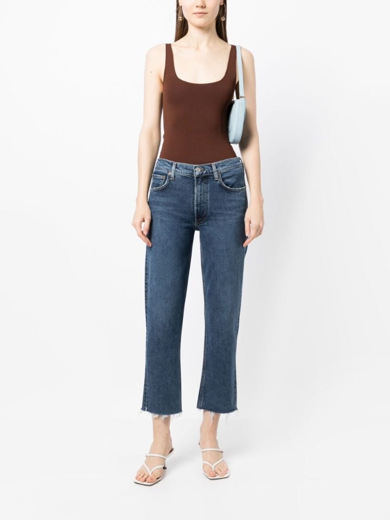 Blue Kye Straight-legs Crop Jeans