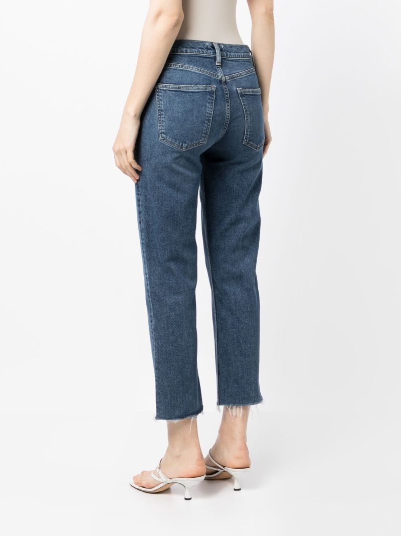 Blue Kye Straight-legs Crop Jeans