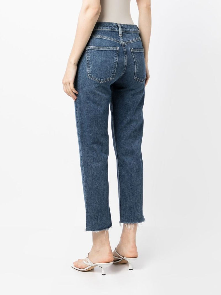 Blue Kye Straight-legs Crop Jeans