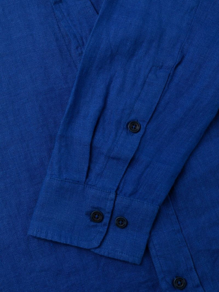 Blue Long-sleeved Linen Shirt