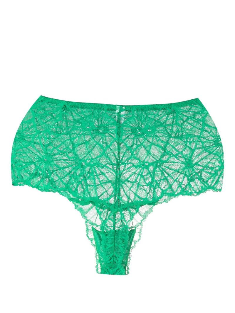 Green Mia Floral Lace Briefs