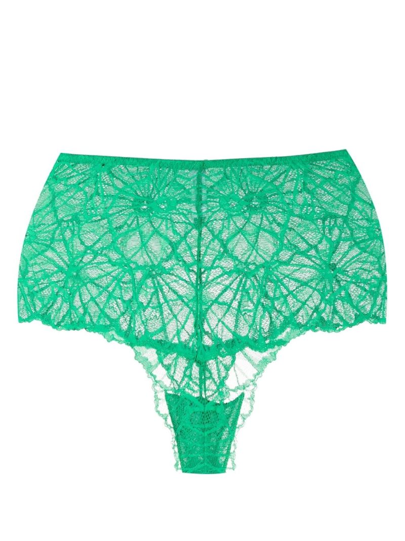 Green Mia Floral Lace Briefs