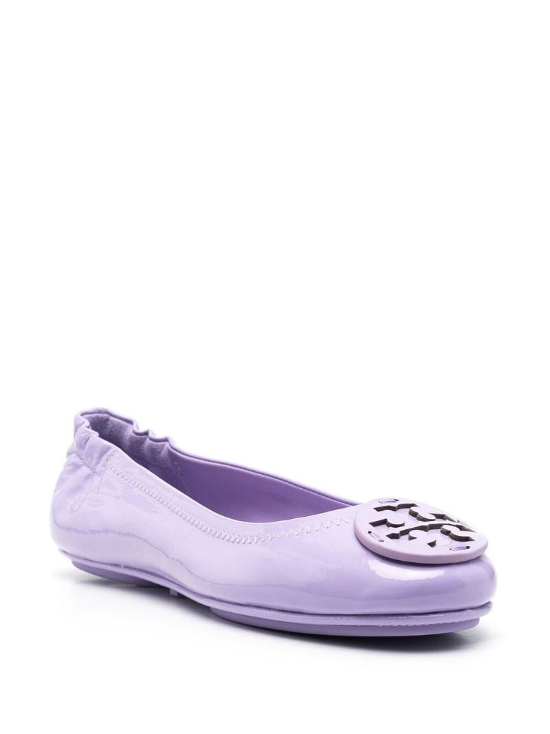 Purple Logo Plaque Ballet Flats