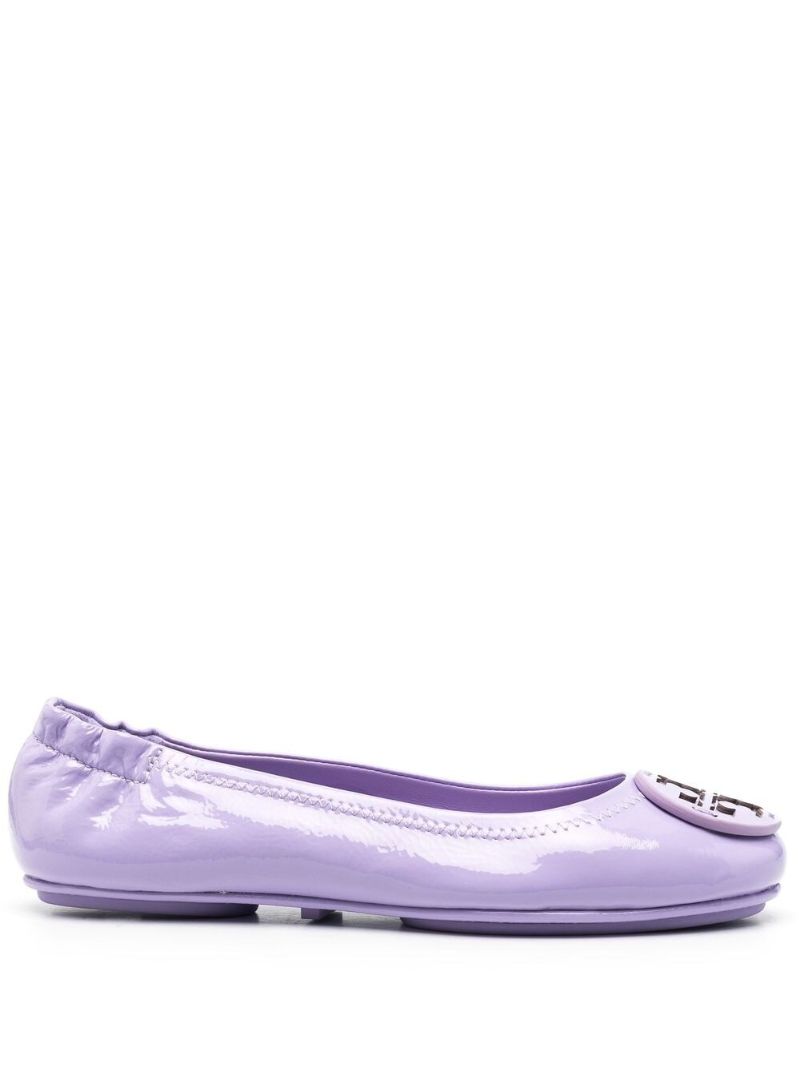 Purple Logo Plaque Ballet Flats