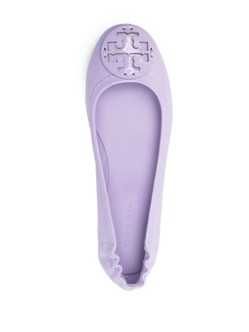 Purple Logo Plaque Ballet Flats
