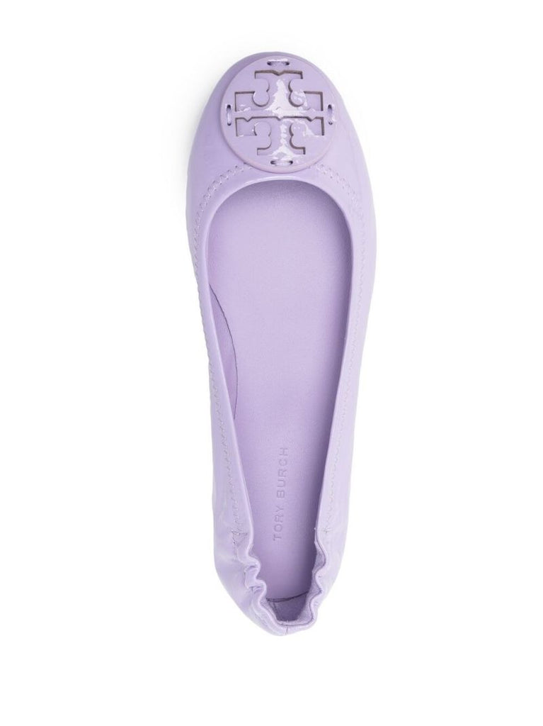 Purple Logo Plaque Ballet Flats