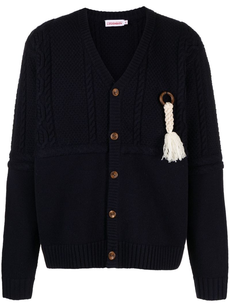 Blue Fisherman Cable-knit Cardigan