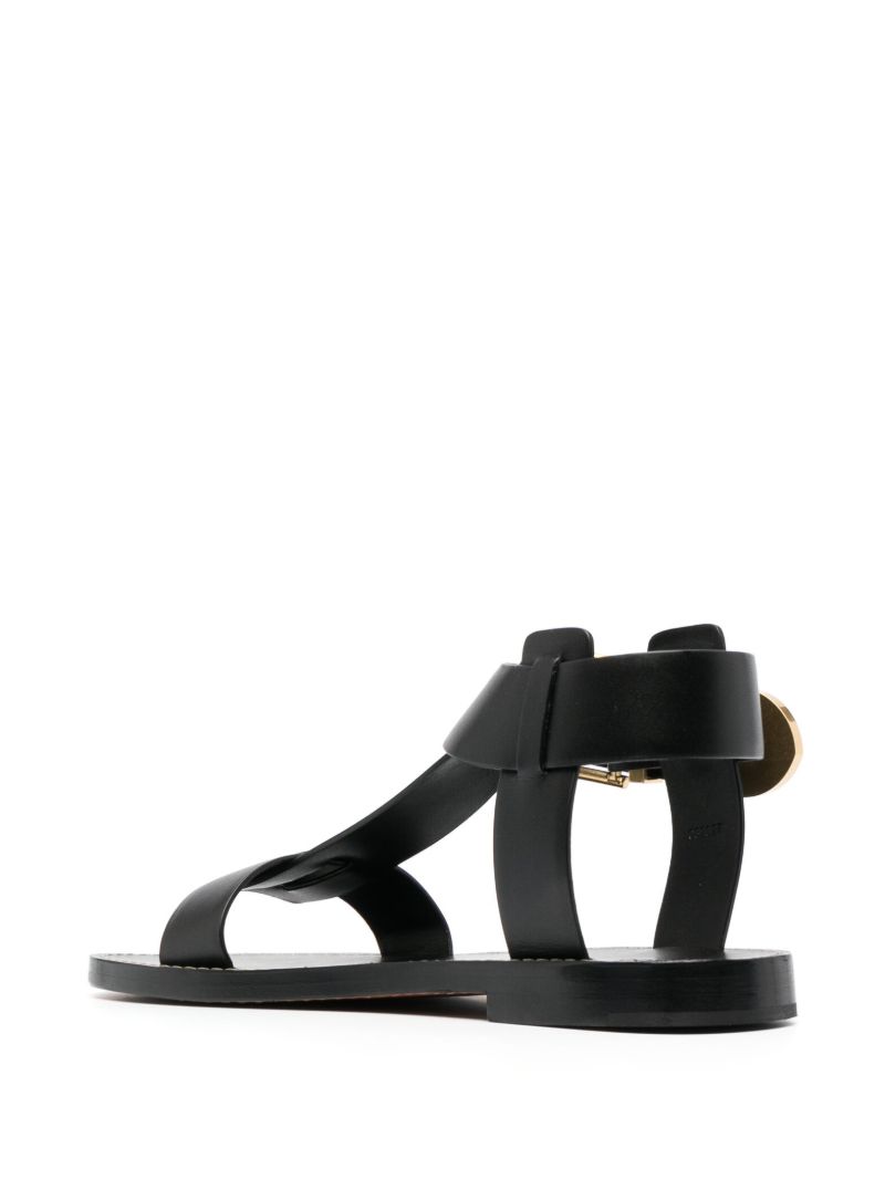 Black Rebecca Flat Sandals