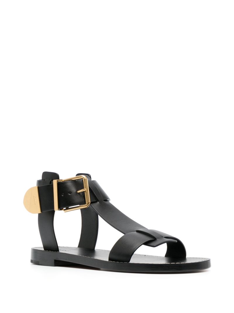 Black Rebecca Flat Sandals