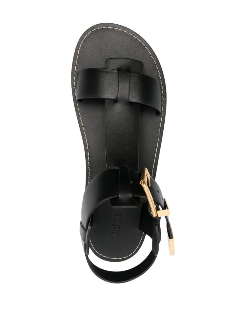Black Rebecca Flat Sandals