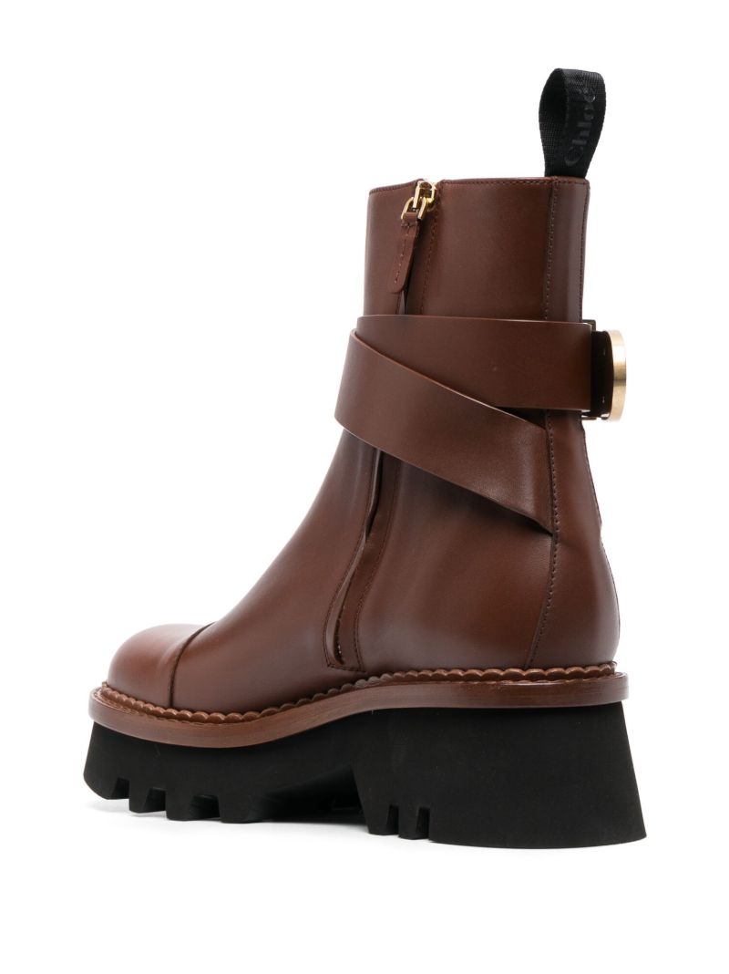 Brown Owena Leather Ankle Boots
