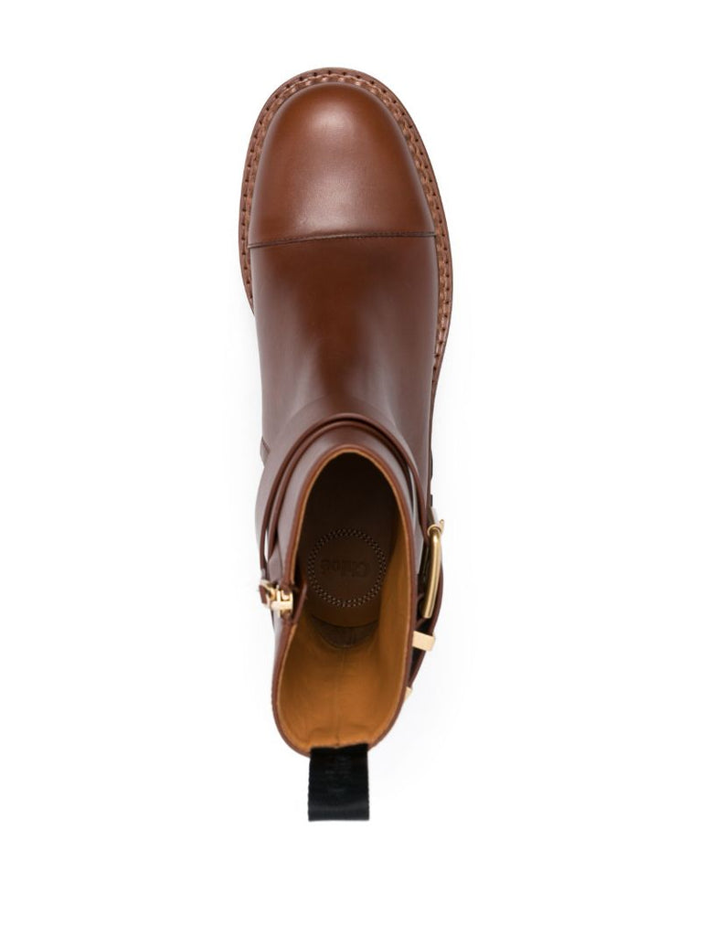 Brown Owena Leather Ankle Boots