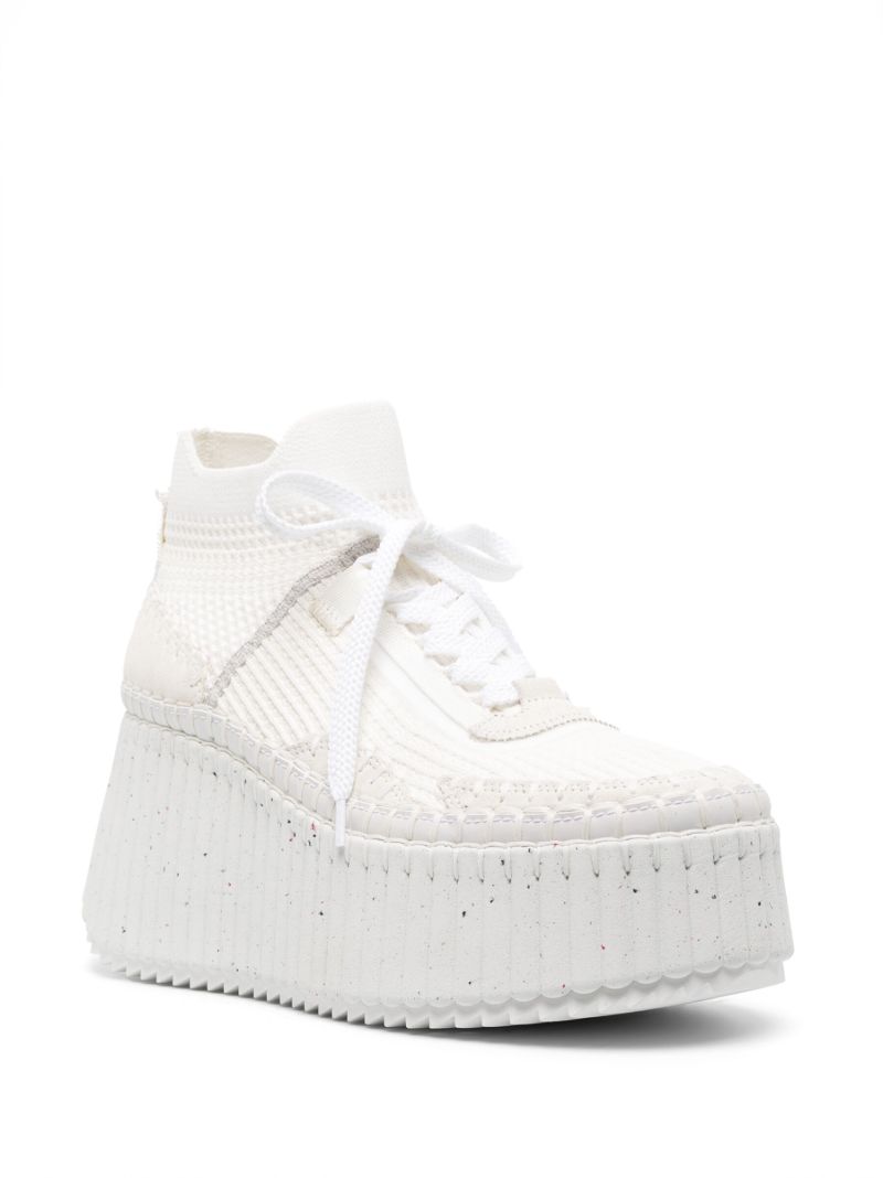 White Nama 80 Wedge Sneakers