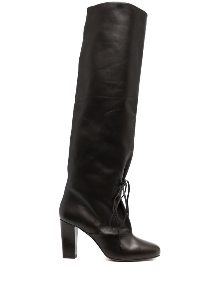 Brown 80 Leather Knee-high Boots