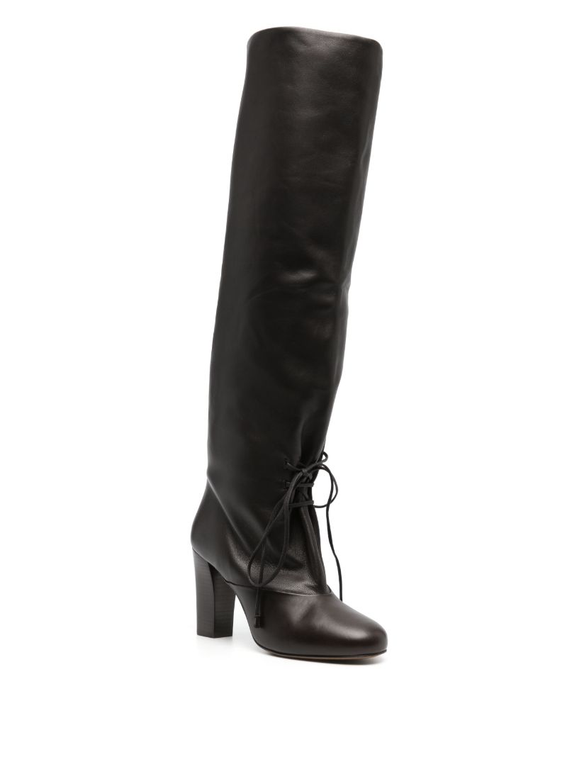 Brown 80 Leather Knee-high Boots