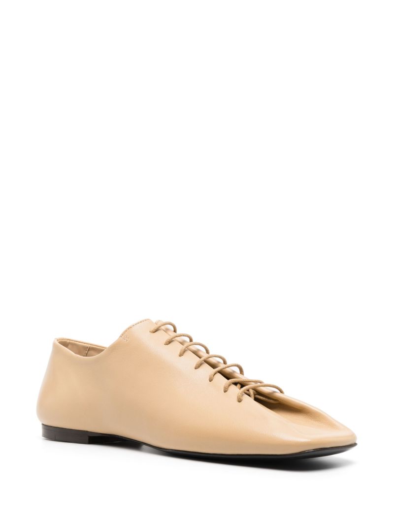 Beige Souris Leather Derby Shoes
