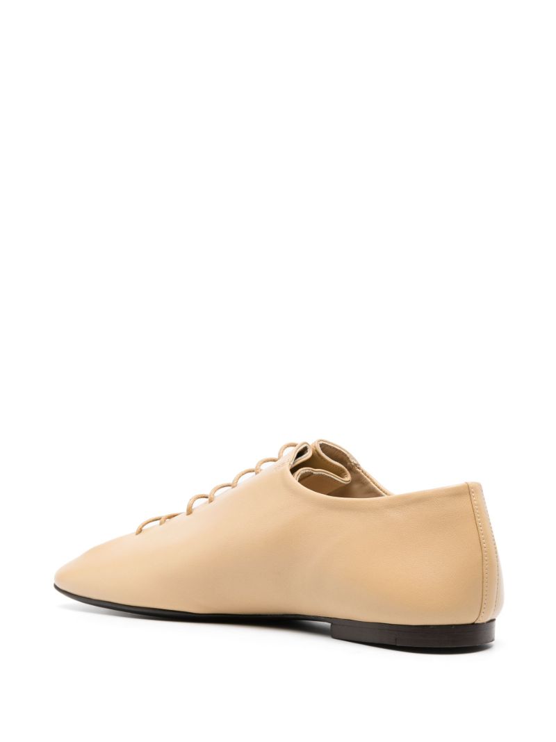 Beige Souris Leather Derby Shoes