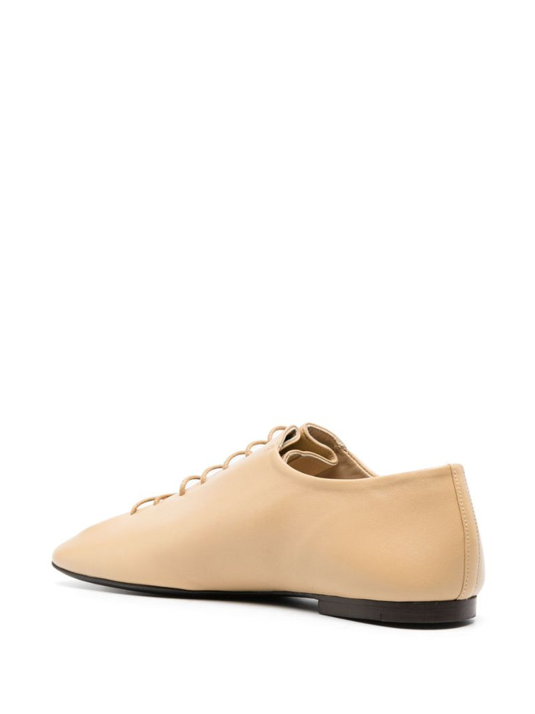 Beige Souris Leather Derby Shoes