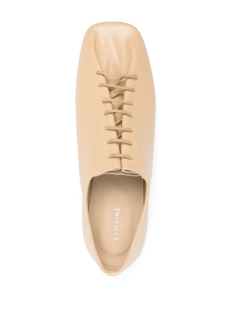 Beige Souris Leather Derby Shoes