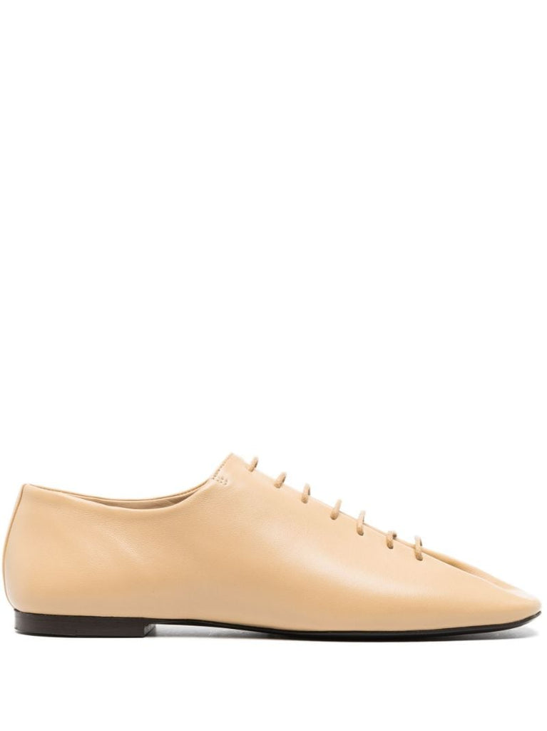 Beige Souris Leather Derby Shoes