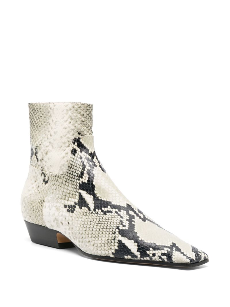 Neutral Marfa 40 Leather Ankle Boots