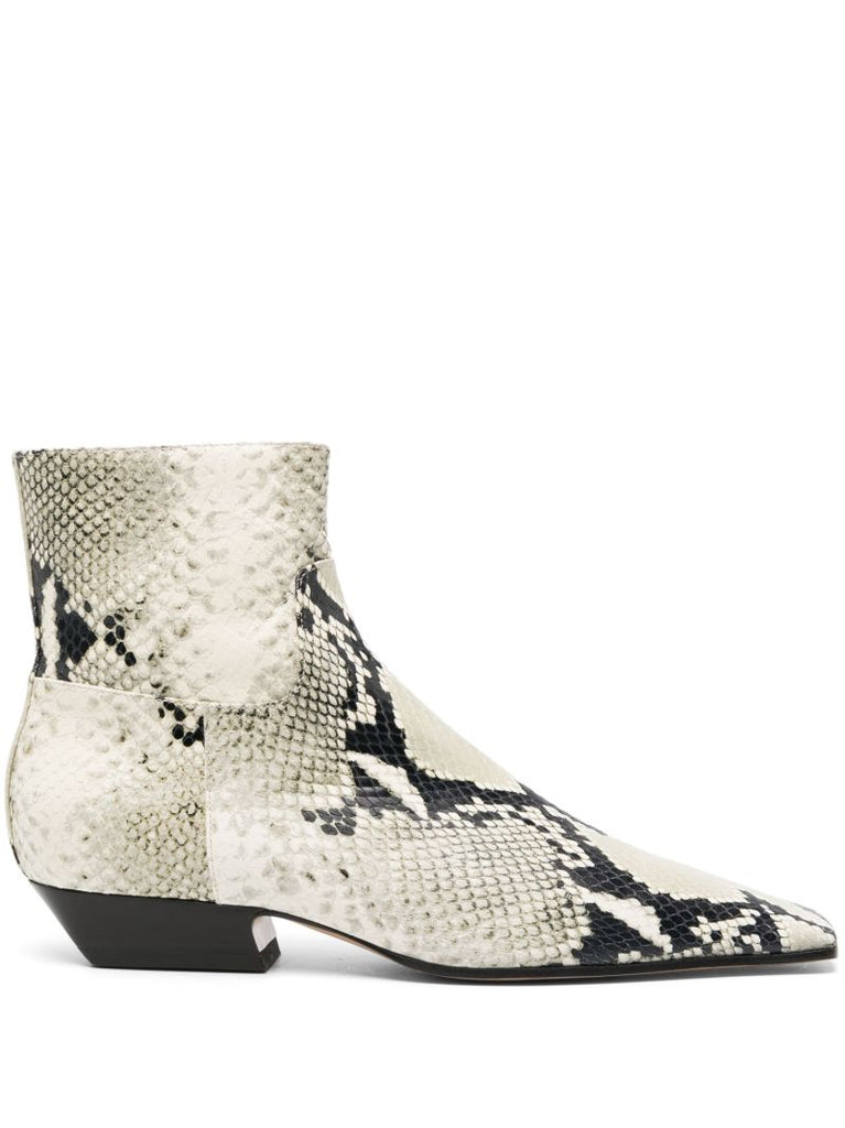 Neutral Marfa 40 Leather Ankle Boots