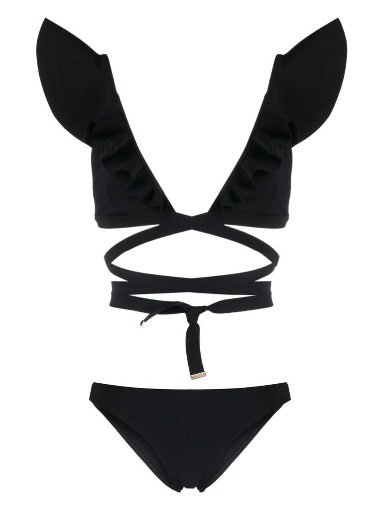 Black Halcyon Ruffled Bikini