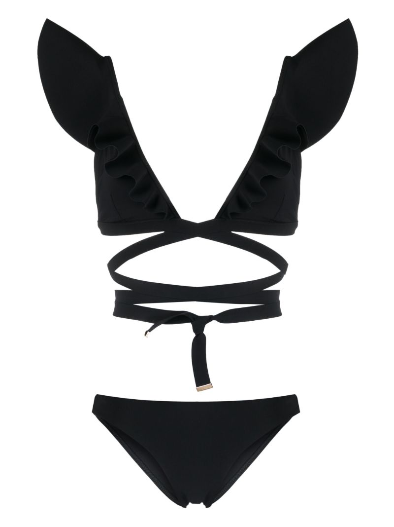 Black Halcyon Ruffled Bikini