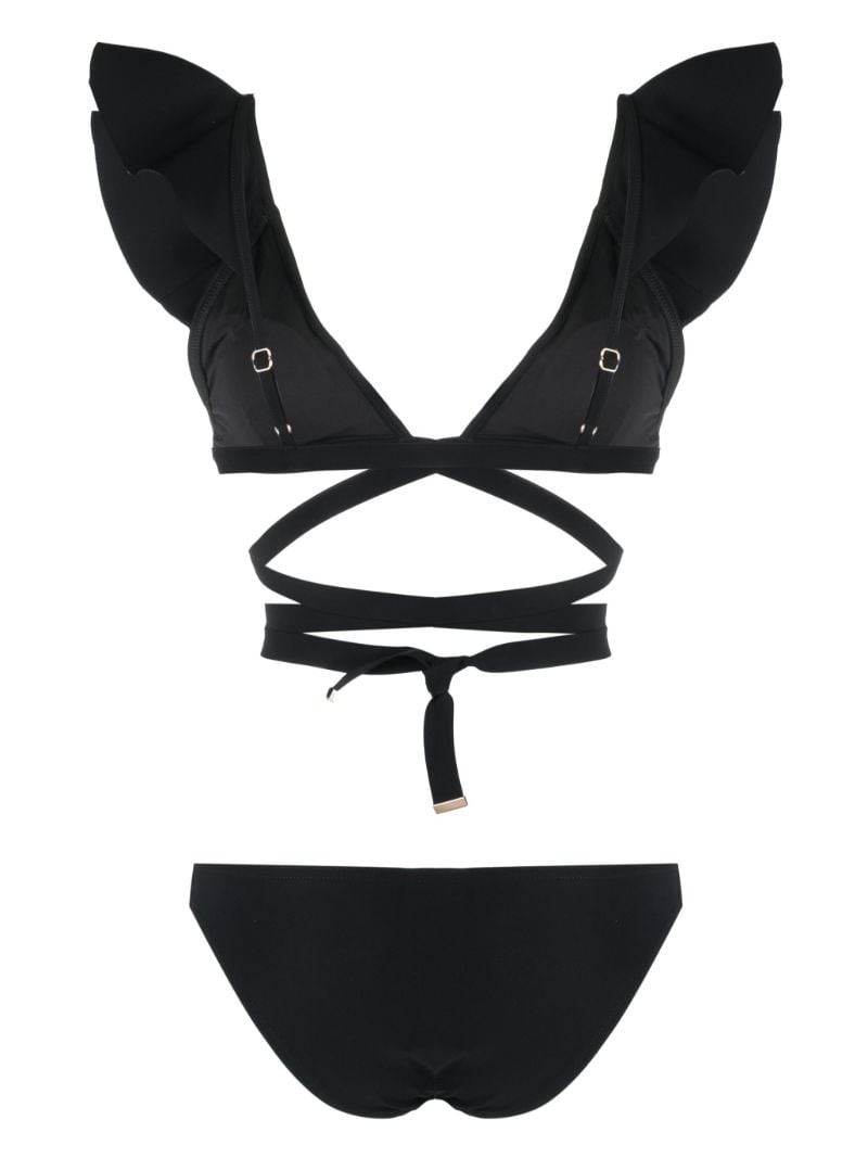 Black Halcyon Ruffled Bikini