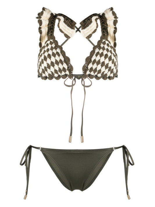 Green Devi Crochet Knit Bikini