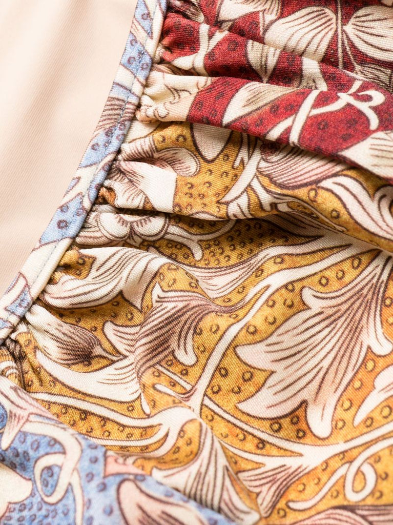 Neutral Chintz Printed Cut-out Swimsuit