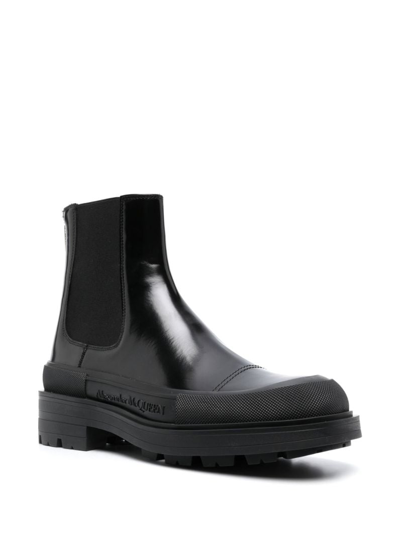 Black Stack Leather Chelsea Boots