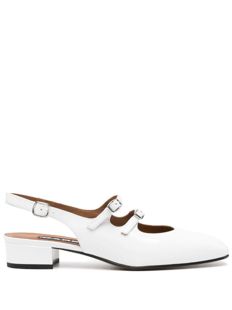 White Peche 20 Patent-leather Mary Jane Pumps