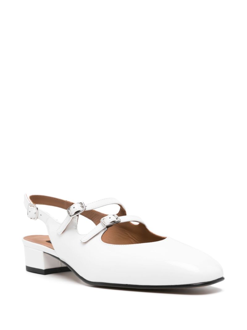 White Peche 20 Patent-leather Mary Jane Pumps
