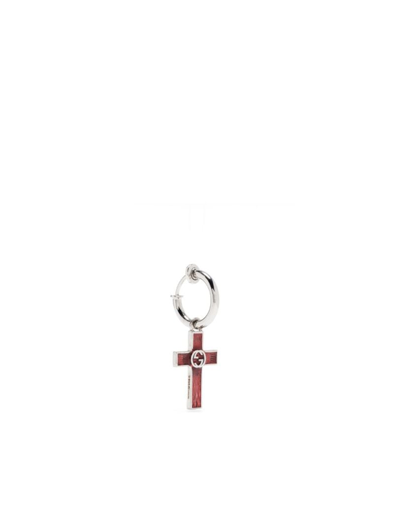 Silver-tone Interlocking G Single Drop Earring