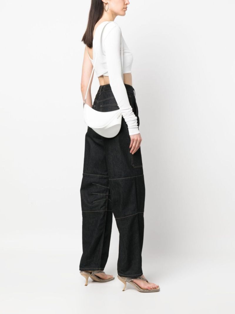 White Spiral Curve 01 Cross Body Bag
