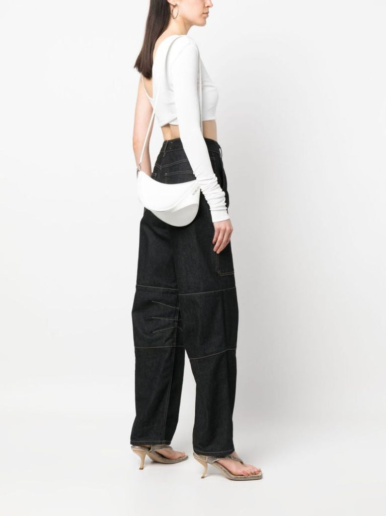 White Spiral Curve 01 Cross Body Bag