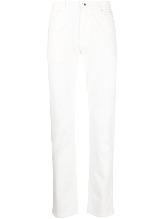 White Mid-rise Slim Jeans