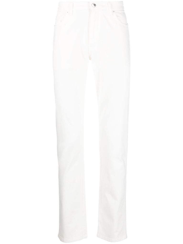 White Mid-rise Slim Jeans